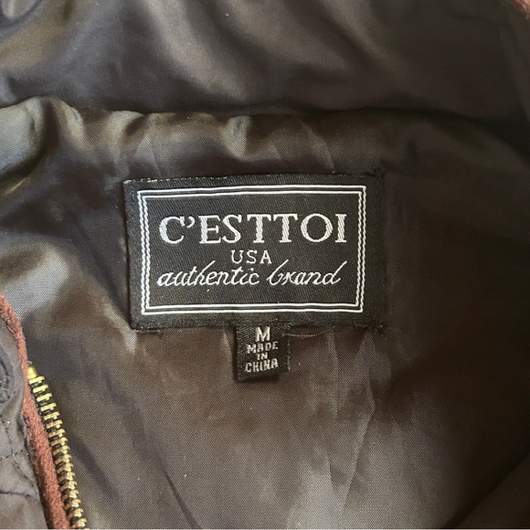 Quilted Black Preppy Old Money Vest Equestrian-style Gold Zipper, Women’s M - Picture 3 of 8